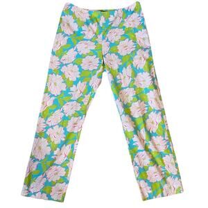 Ralph Lauren Pants Womens Size 6 Floral Straight Leg Bright Tropical Slacks